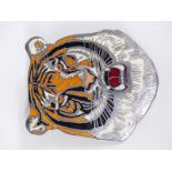 Leyland tiger enamel and chrome coach or bus badge, height 16cm