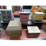 Five Eastern boxes/ miniature drawers