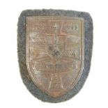 WWII German Army Third Reich Nazi Stalingrad battle shield shoulder flash, possibly never issued