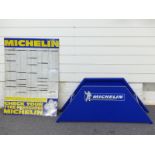 Michelin tyre pressure metal advertising chart 87 x 60cm together with a Michelin shop display or