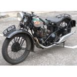 1929 BSA 500cc OHV sloper S30-13 motorcycle DF 8631, a 1930 model but first registered in Gloucester