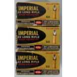 One hundred and thirteen Imperial High Velocity .22 rifle cartridges, in original boxes. PLEASE NOTE