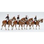 Four CBG Mignot diecast model cavalry soldiers.