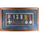 Royal Air Force WWII medals comprising replica Distinguished Flying Cross and bar, 1939/45 Star,