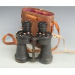 A pair of military binoculars M & I No.6626 with leather case