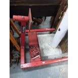 Four wheeled Clarke engine stand with tray and extra brackets