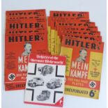 Fourteen copies of Hitler Mein Kampf unexpurgated weekly magazine together with Vehicles of the