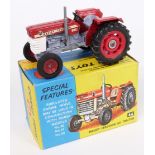 Corgi Toys diecast model Massey Ferguson '165' Tractor with red and grey body and red hubs 66, in