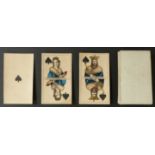 Max Uffenheimer, Vienna, Austria playing cards. Double ended courts, square corners, no indices. Tax