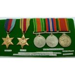 British Army WWII medals comprising the 1939/1945 Star, the Africa Star, War Medal, Defence Medal