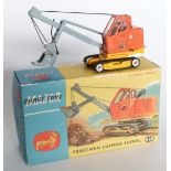 Corgi Toys diecast model Priestman Luffing Shovel with orange body, grey chassis and grey arm