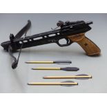 Barnett Trident crossbow with pistol grip and bolts