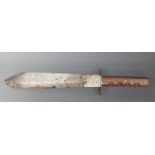 Bowie knife with 26.5cm blade engraved 'Seige of The Alamo 1836 Col Bowie's Final Stand' and