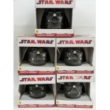 Five Rubie's Star Wars Darth Vader Helmets, all in original boxes