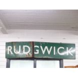 Rudgwick enamel Southern railway green signal box sign the vendor's late husband was a teacher