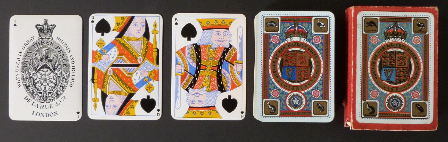 De La Rue & Co, London playing cards. Jubilee of Her Majesty Queen Victoria 1887 Empress of India.