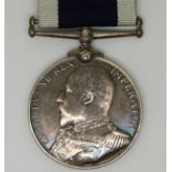 Royal Navy Edward VII Long Service and Good Conduct Medal named to W H Newcombe, HMS Vivid