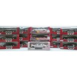 Thirty Kinsmart, Burago, Motomania and similar diecast model cars including limousines, Ferrari etc,