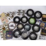 Quantity of motoring collectables including Firestone tyre ashtrays, AA maps, model cannon, books,