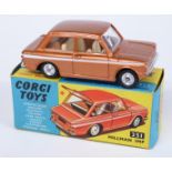 Corgi Toys diecast model Hillman Imp with bronze body, white stripe and cream interior 251, in