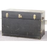 Brexton luggage trunk with plated fittings and fall front, W92 x D50 x H60cm