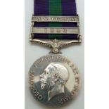 British Army General Service Medal with clasp for N W Persia and Iraq, named to 33344 Pte J Rice,