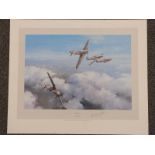 First edition Robert Taylor print 'Hurricane' signed by Wing Commander R R Stanford Tuck, 54 x 43cm