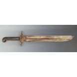 A infantry pioneer's sword with 46cm fullered blade and wooden handle.