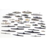 Thirty-nine Neptun and similar diecast model waterline ships including military and merchant,