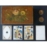 Jaques Burdel, Freiburg, Switzerland playing cards. Two packs with single ended courts, no