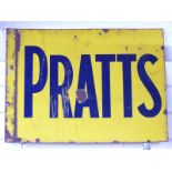 Pratts double sided enamel advertising sign, 46 x 60cm