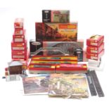 A collection of Tri-ang Hornby 00 gauge locomotives, wagons, tankers, buildings and accessories,
