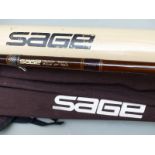 Sage graphite 12' 6" AFTM 9 salmon / sea trout fly fishing rod, serial no 9/26-3, with Sage metal