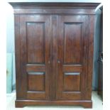 Late 19th or early 20th century mahogany wardrobe. W175 x D65 x H215cm