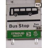 Stroud Valleys bus stop sign, 32 x 30cm