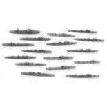 Fifteen Neptun and similar diecast model waterline ships including Katori, Shimakaze, Kagero etc,