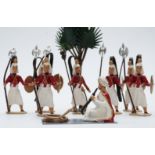 Eight CBG Mignot diecast model Arabic soldiers and figures including a snake charmer together with a