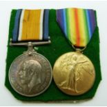 British Army WWI medals comprising the War Medal and Victory Medal, named to 225627 Pte W J