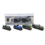 Five Lima, Tomix and similar N gauge diesel locomotives including Track Cleaning Car (blue) 6421