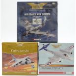 Three Corgi The Aviation Archive diecast model aeroplanes comprising Military Air Power 1:144