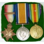 British Army WWI medals comprising 1914 'Mons' Star with clasp, 5th August/22nd November, War