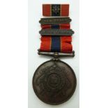National Fire Brigade Association Long Service Medal with two clasps for ten and five years, named