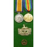 British Army WWI medals comprising War Medal and Victory Medal named to 4305 Pte H Pinnell,