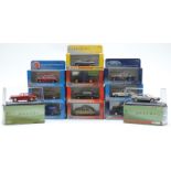 Twelve Vanguards 1:43 scale diecast model vehicles including Land Rover, Triumph, Ford, BMC,