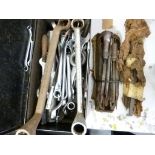 A quantity of various spanners, files etc