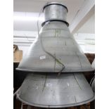 Two industrial/ shopfitting/ haberdashery Superdry light fittings Diameter 69cm