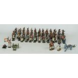 One hundred and two Del Prado Napoleonic model soldiers and three cannon