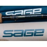 Sage 9140-4 graphite 111e 14' AFTM #9 salmon / sea trout fly fishing rod in metal Sage tube