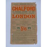 Victorian GWR Chalford, near Stroud to London station opening and excursion flyer dated August 2nd