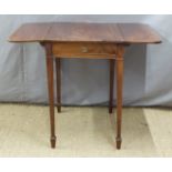 19th century mahogany Pembroke table, W79 x D95 x H70cm